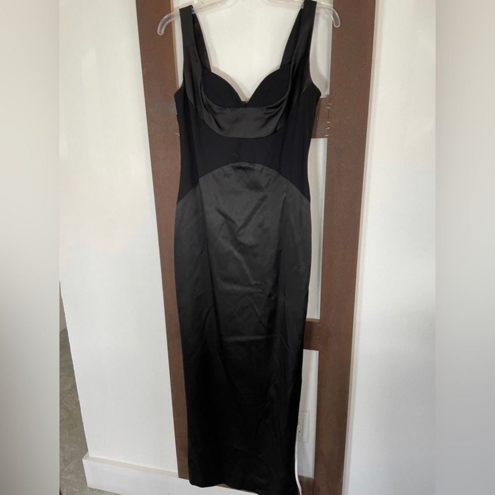 Black Satin Evening Dress